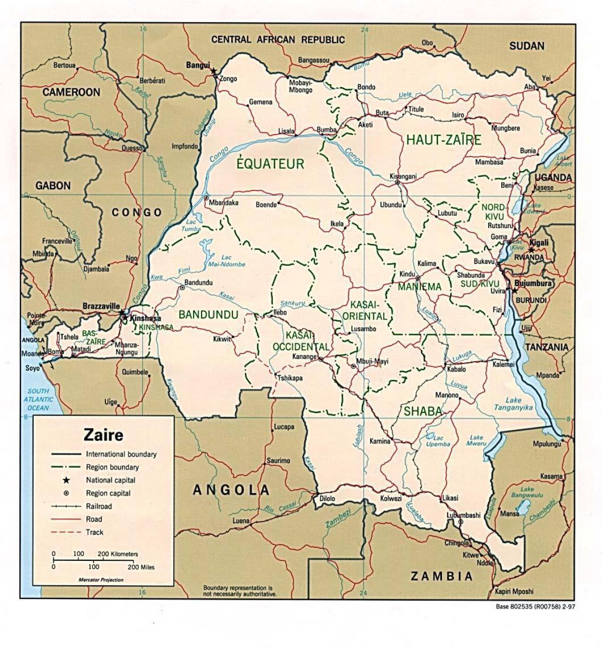 zaire африка мапа