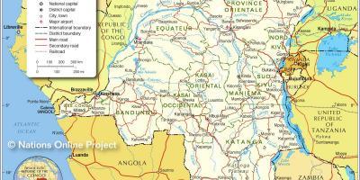 Карта на демократска република конго